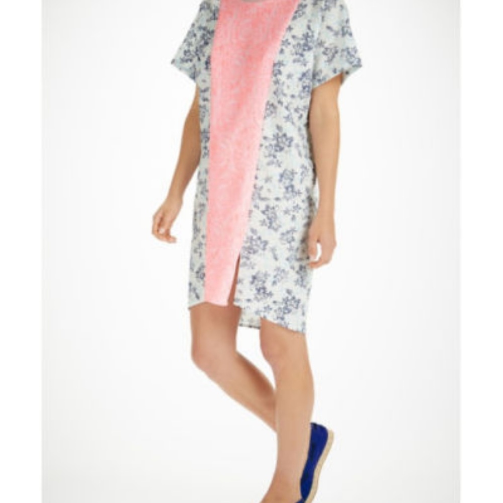 Julien David Pink 100% Cotton Seersucker Dress XS